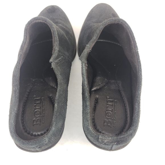 Born Starr Mule Clog Bootie Block Heel Black Suede Womens 6.5 - Picture 11 of 16